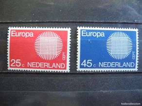 Timbres: Holanda 1970. Yvert: 914/5 Europa. Nuevo con charnela